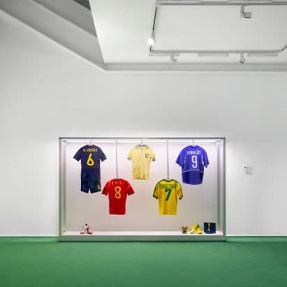 Crosby Studios Outfits World Cup Exhibition in New York with Bright-Green Carpet