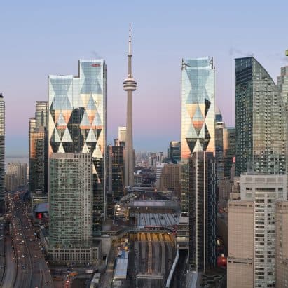 WilkinsonEyre Completes CIBC Square: Toronto's Twin Skyscrapers Linked by a Stunning Elevated Park