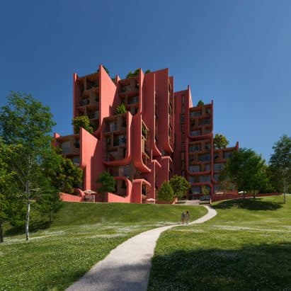 Overhanging Balconies Unite Albanian Housing Blocks in Zaha Hadid Architects' 'The Nest'