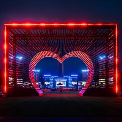 Populous Creates Heart-Shaped Gateway for FIFA Fan Festival in Kansas City for World Cup 2026