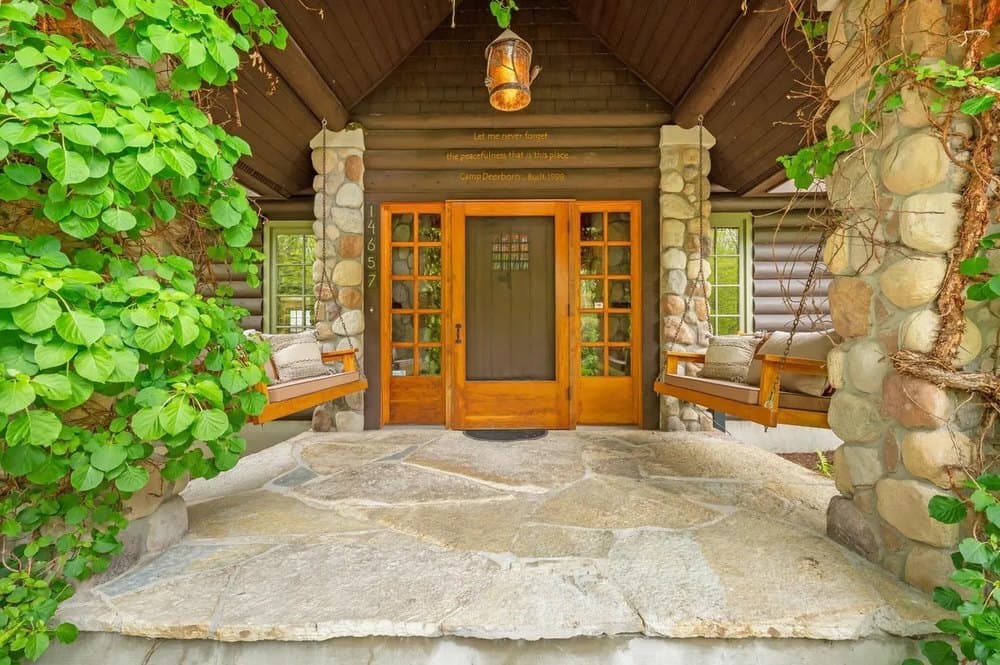 Lake Michigan Lodge With Raw Tree Branches Woven Into Its Design Is Listed for $4 Million
