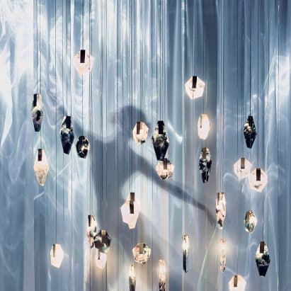 Bomma Creates Stunning 'Crystal Cloud' Installation from Discarded Glass Shards in Copenhagen Theatre
